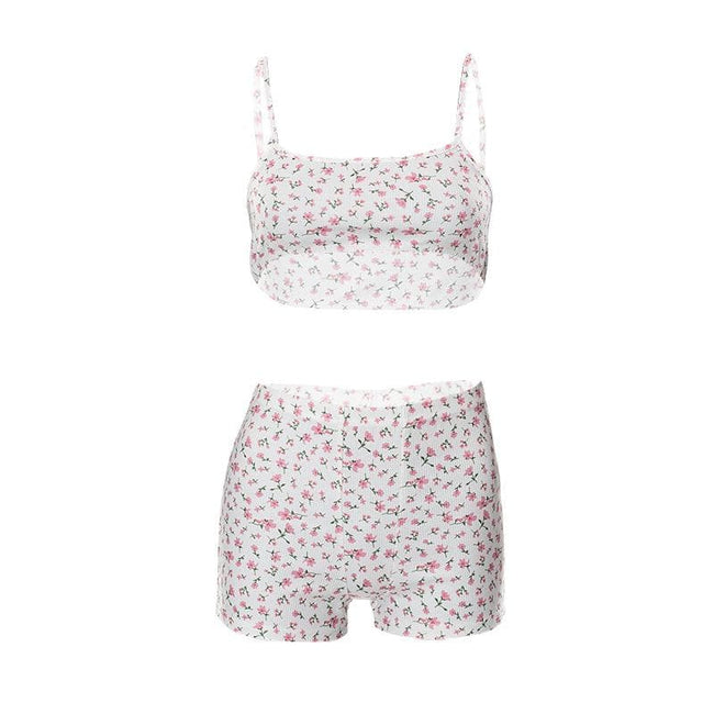 Floral Strappy Cropped Co-Ord Set Main image