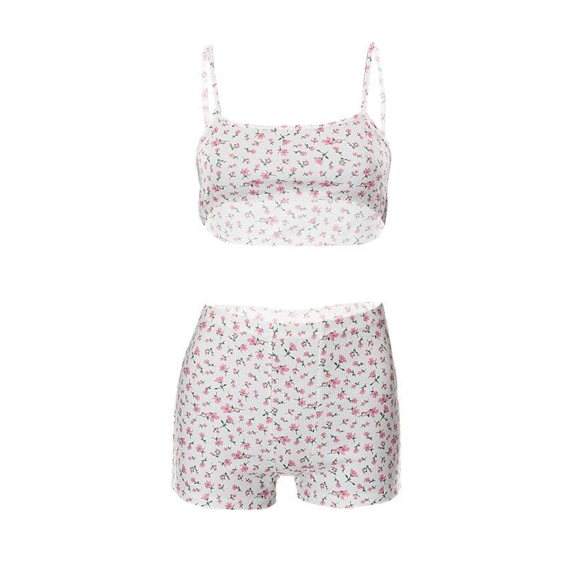 Floral Strappy Cropped Co-Ord Set