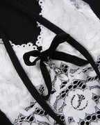 Lace Cropped Short-Sleeve Cardigan