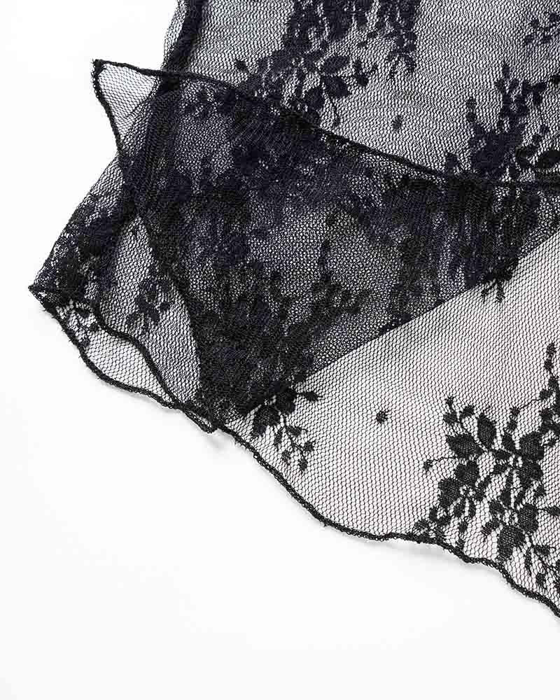 Lace Bandeau Draped Top