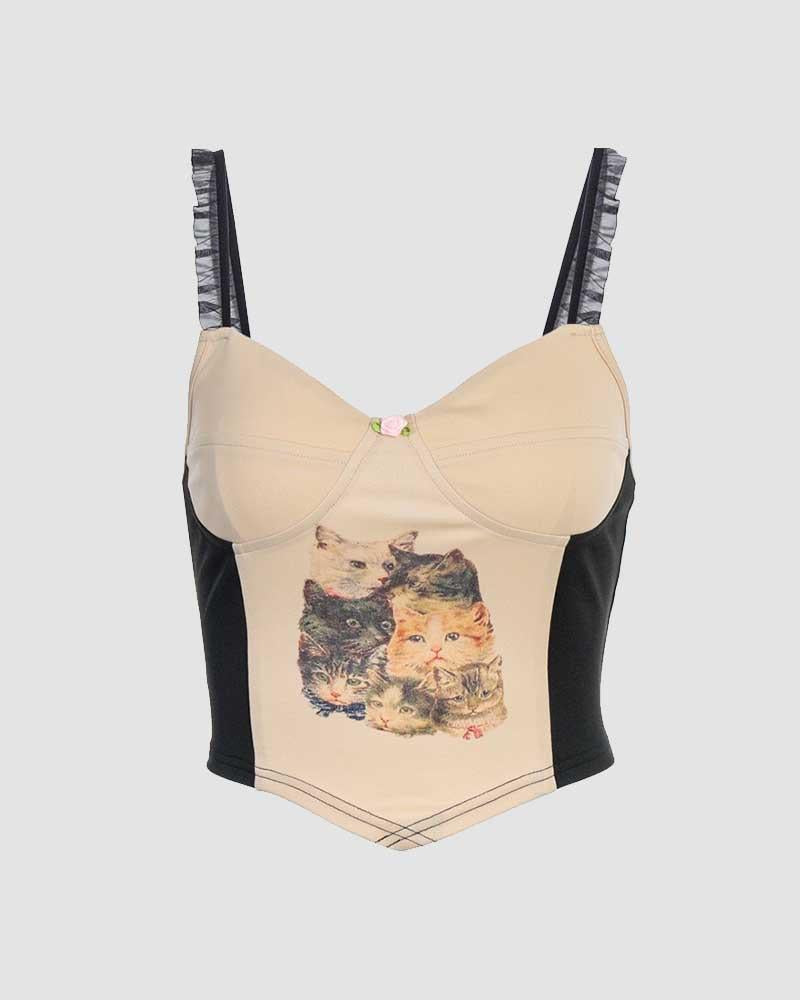 Cropped Sleeveless Corset Top