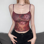 Printed Square-Neck Strappy Cami Top