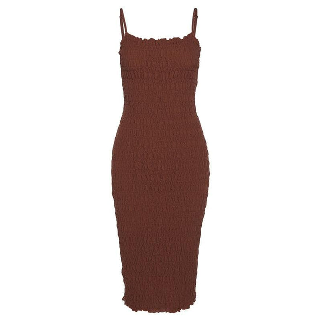 Strappy Open-Back Smocked Dress with Ruffle Details Main image
