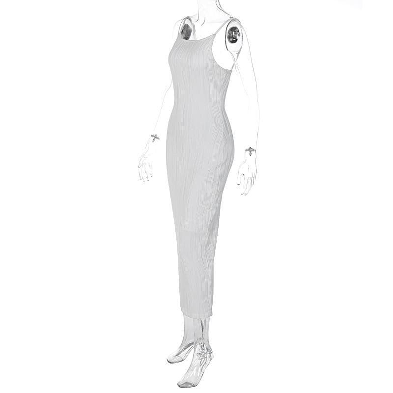 Strappy Open-Back Midi Dress with a Split Detail