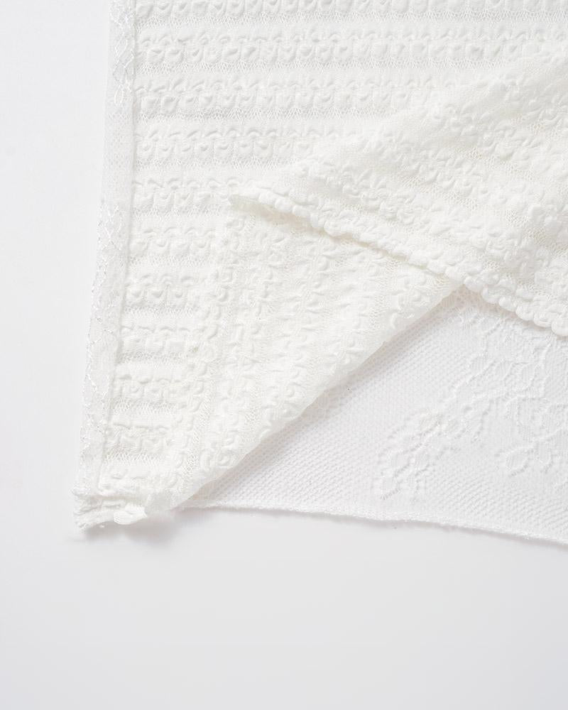 Lace Strapless Top with Ruffle Details