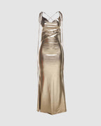 Cowl-Neck Open-Back Maxi Dress
