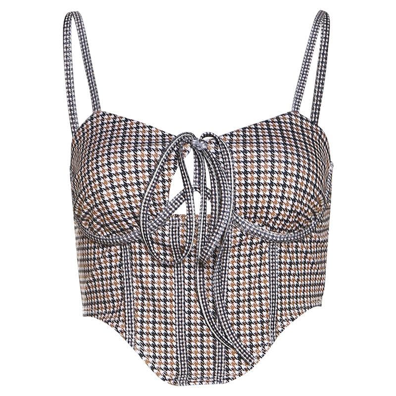 Printed Strappy Open-Back Cami Top