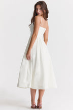 Mid-Rise Sleeveless Midi Dress with an Open Back