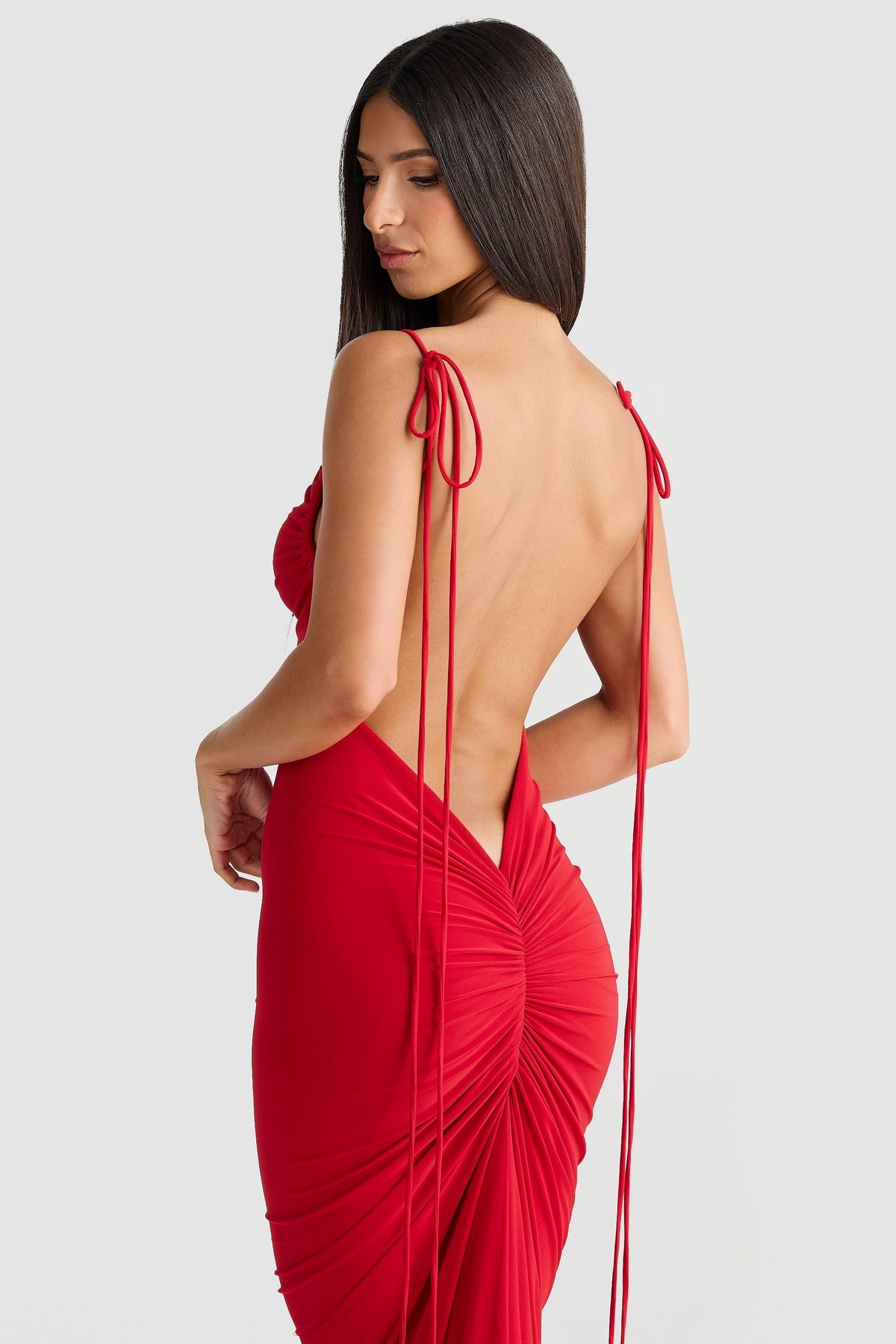 Tie-Strap Layered Seamless Maxi Dress