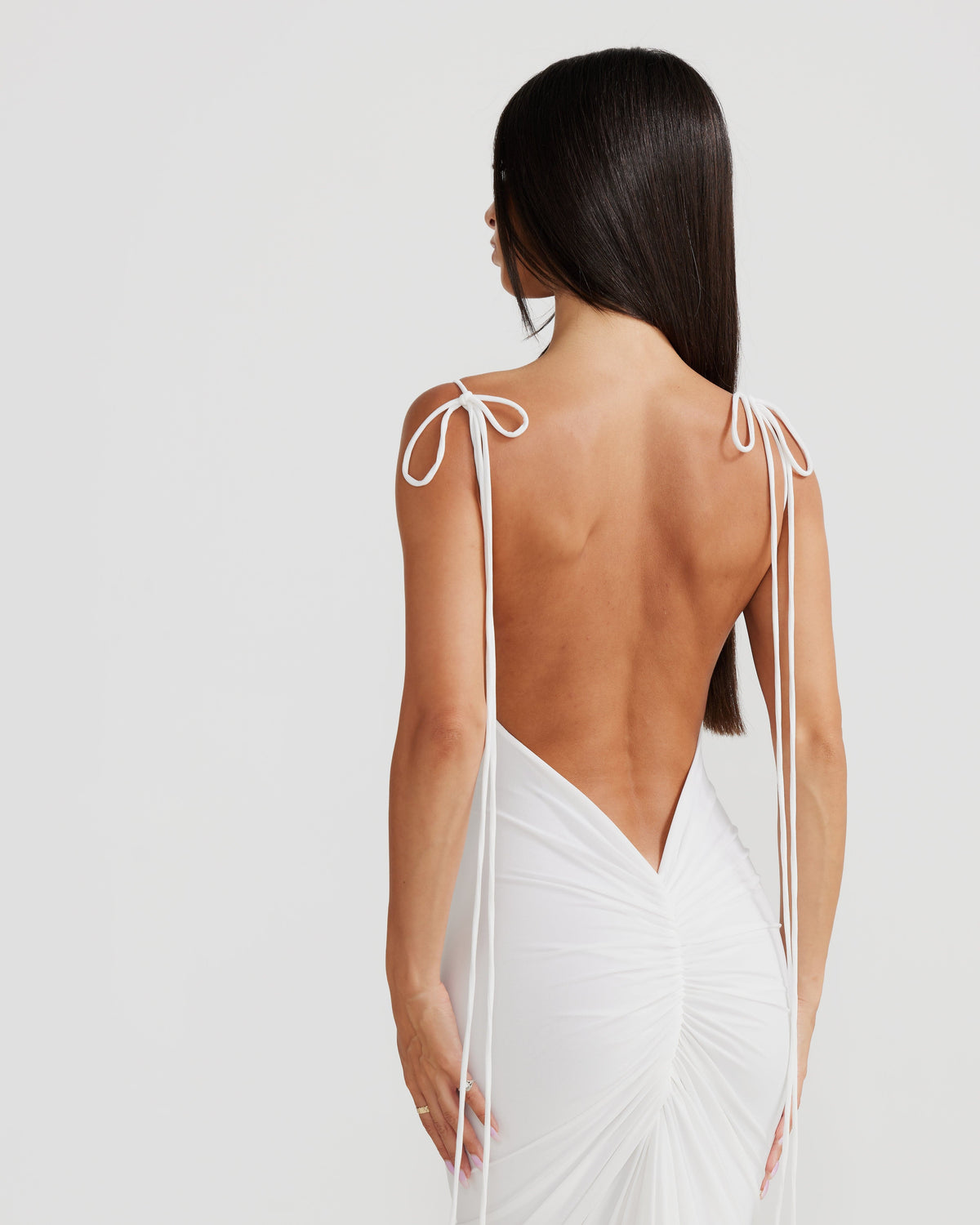 Tie-Strap Layered Seamless Maxi Dress