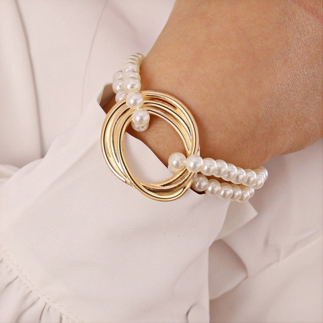 Nina Simulated-Pearl Alloy Bracelets Main image