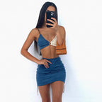 Spaghetti-Strap Open-Back Mini Dress with Cutout Details