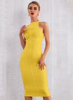 Crewneck Bodycon Dress with Zip Details