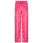 Pink Printed Y2K Retro Pants with Pockets
