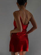 Strappy Open-Back Chain-Detail Mini Dress