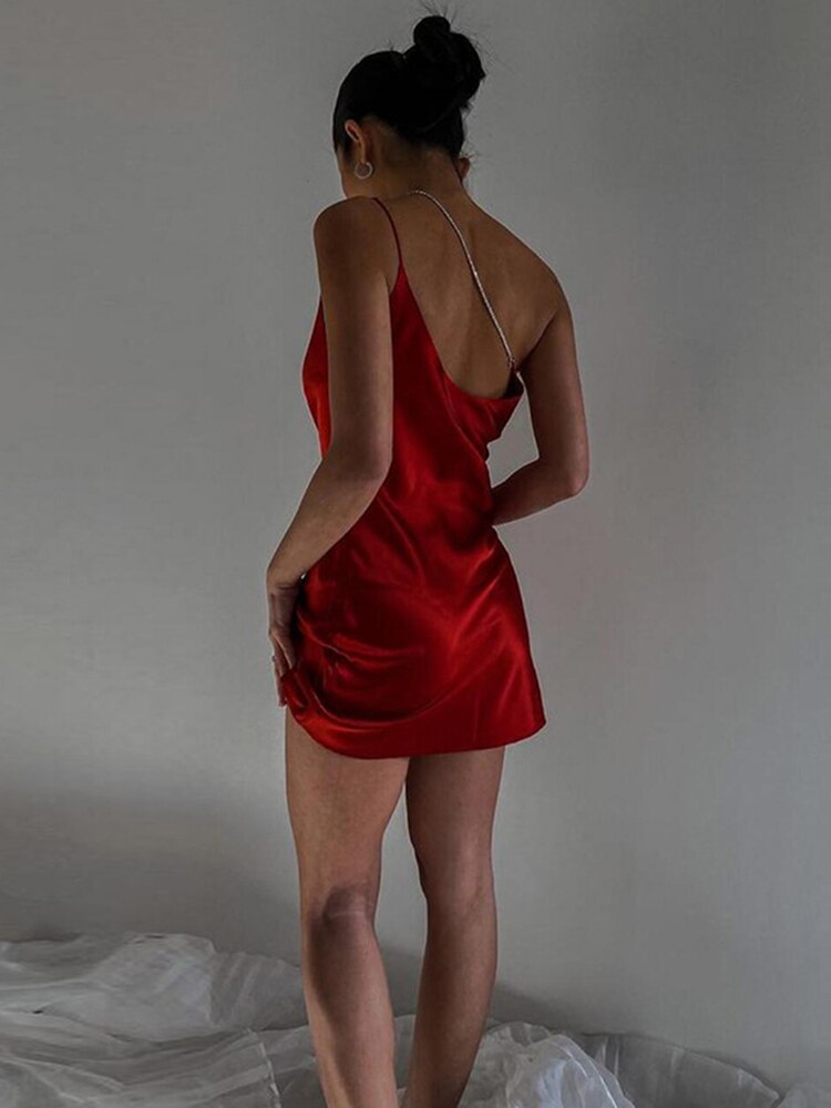 Strappy Open-Back Chain-Detail Mini Dress