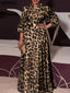 V-Neck Satin Collared Dress
