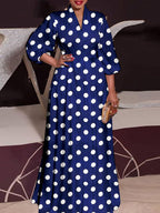 V-Neck Satin Collared Dress