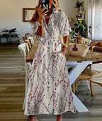 Single-Breasted Tie-Waist Dress with Button Details