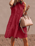 Relaxed-Fit Sleeveless Dress with Ruffle Details