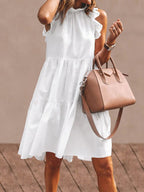 Relaxed-Fit Sleeveless Dress with Ruffle Details