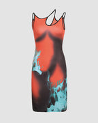 Abstract-Print Strappy Dress