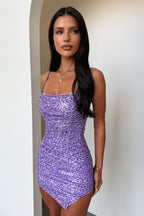 Bodycon Strappy Mini Dress with Sequin Detail