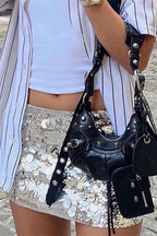 Mini Skirt with Sequin Detail
