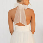 Mesh Sleeveless Dress with a Halter Neck