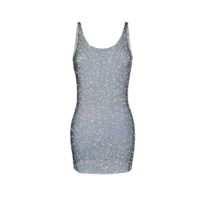 Glitter Sheer Mini Dress