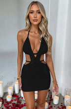 Halterneck Mini Dress with Cutout Details