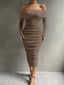 Off-Shoulder Mesh Dress