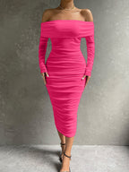Off-Shoulder Mesh Dress