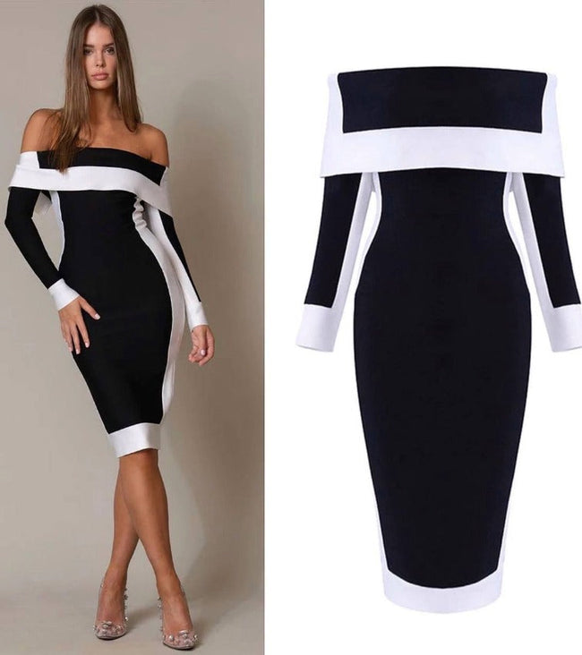 Bodycon Zip-Detail Long-Sleeve Dress Main image