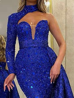 Asymmetric Dress with a Halter Neck