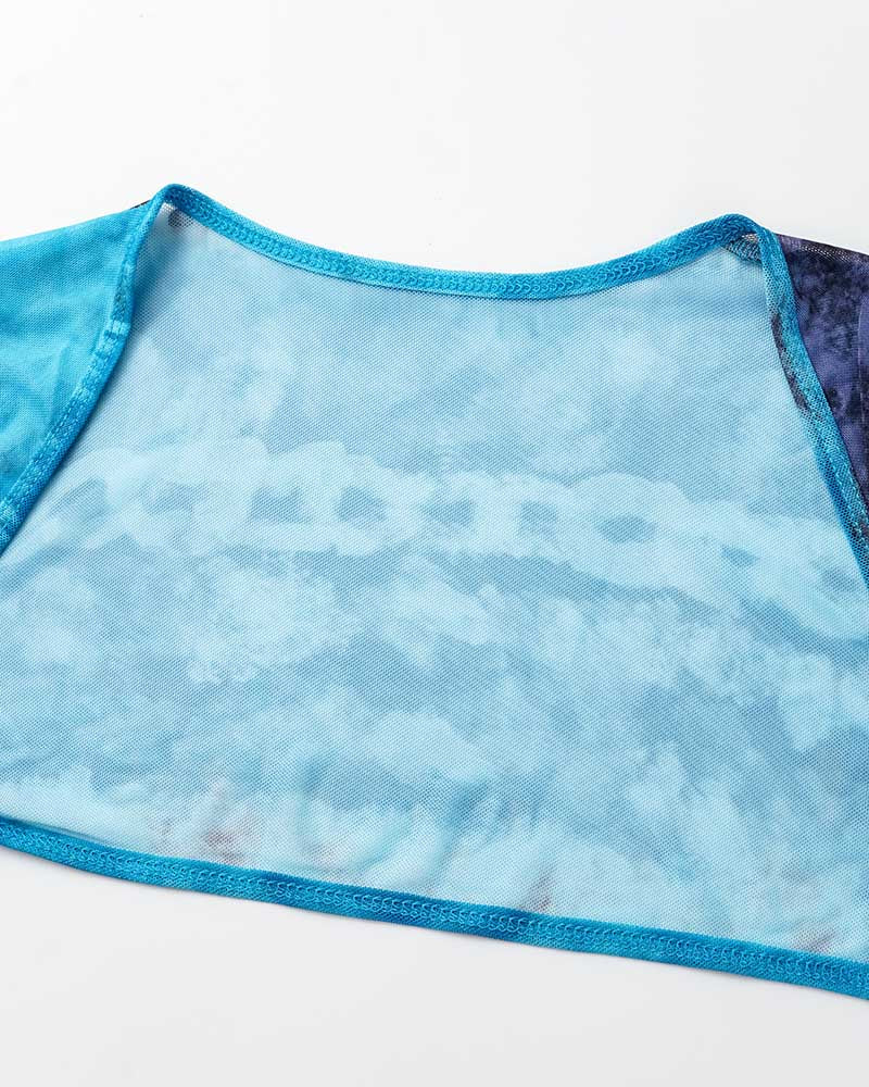 Mesh Top with Butterfly Details