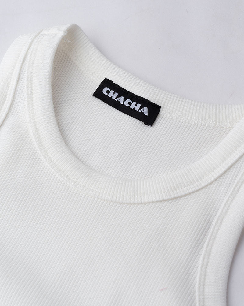 Ribbed Cropped Sleeveless Tank Top